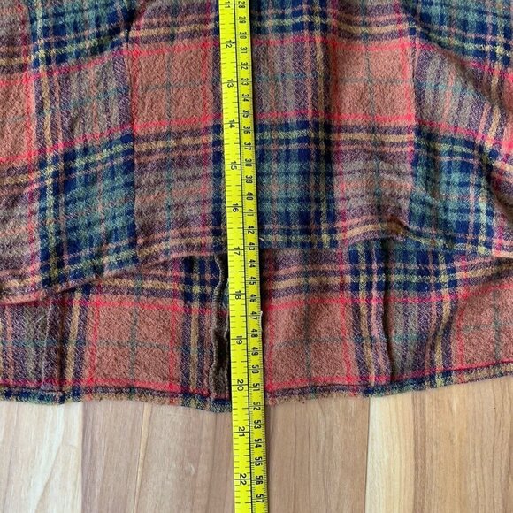 Madewell Womens Small Blouse Top Brown Rust Plaid Rayon Wool Blend Long Sleeves - Picture 5 of 10